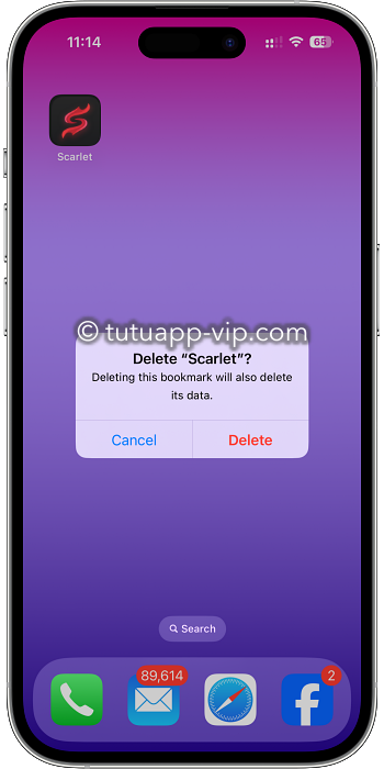 scarlet app delete iphone